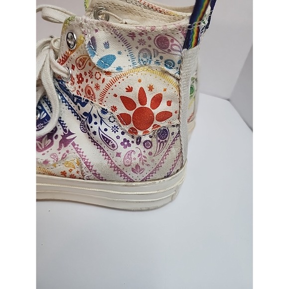 Converse Chuck 70 Hi Top Unity Pride Shoes W:Size 8 M: Size 6 Paisley Patchwork - Picture 7 of 13